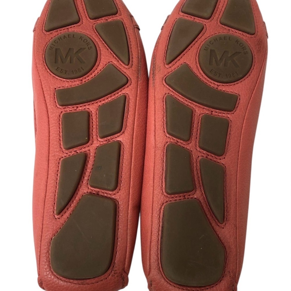 Michael Kors Red Leather MK Logo Ballet Flats - Picture 8 of 8